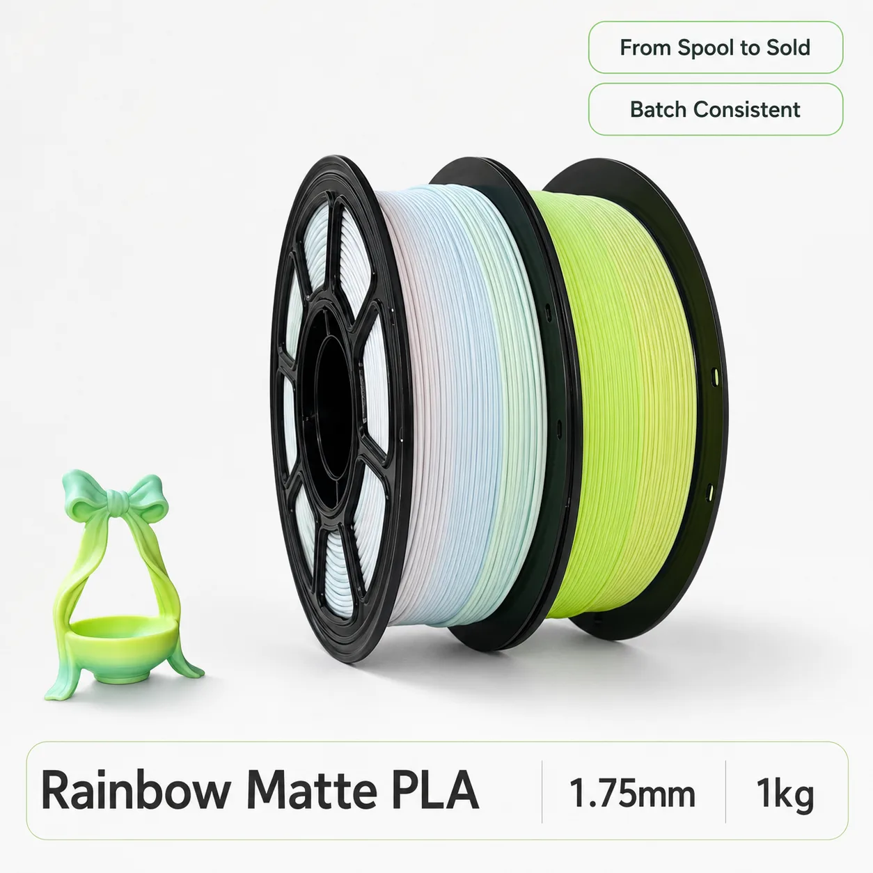 Rainbow Matte PLA Filament 1.75mm 1kg Multi Color Smooth Matte Finish — Product Images