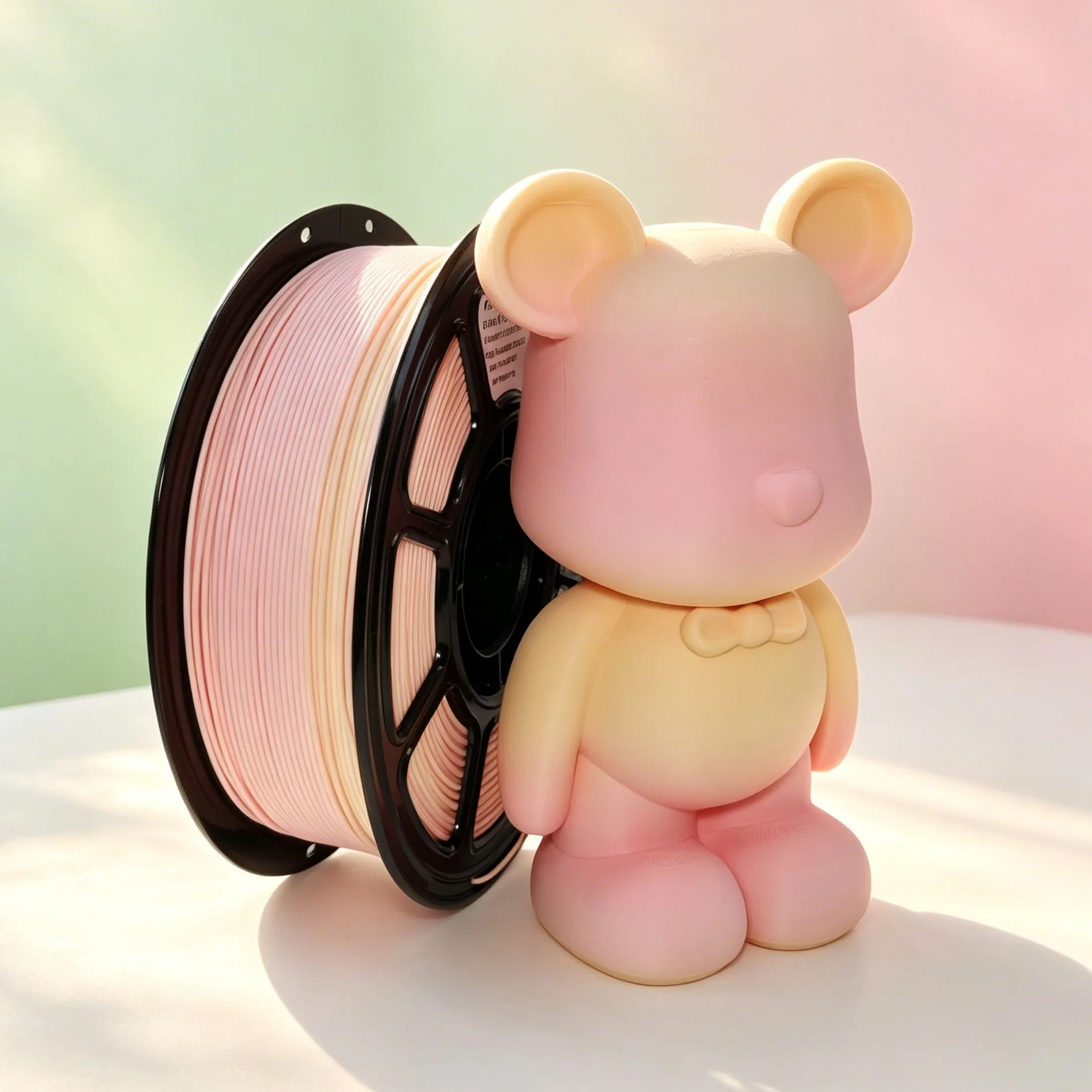PLA Matte Rainbow Peach Milk Yellow