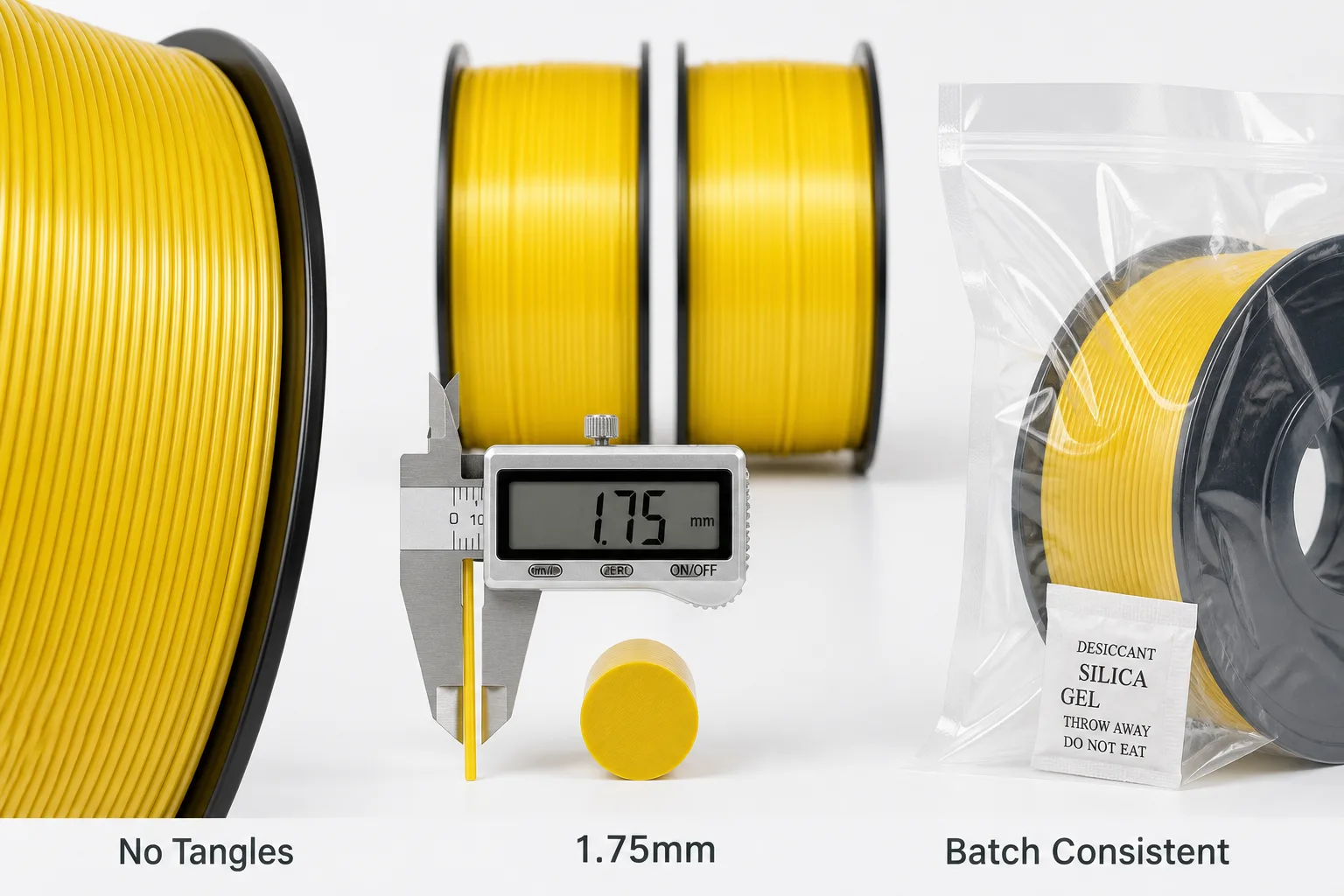 Silk Gold PLA Filament 1.75mm 1kg Sellable Silk Finish — Close-up