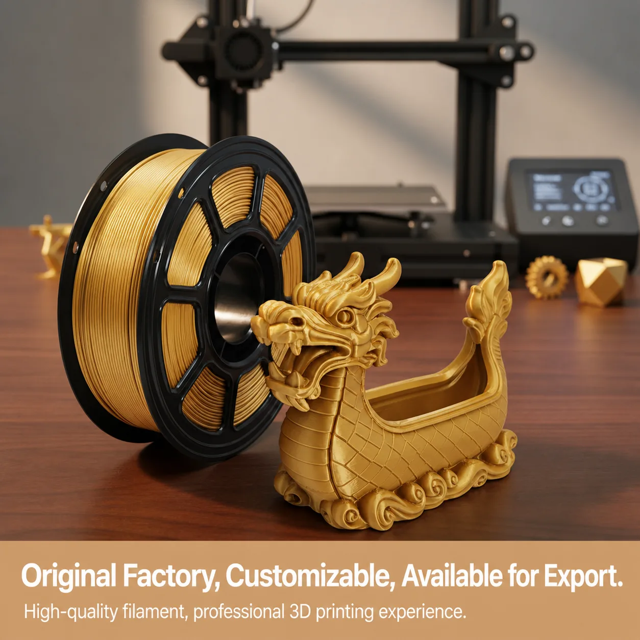 Silk Gold PLA Filament 1.75mm 1kg Sellable Silk Finish — Product Images