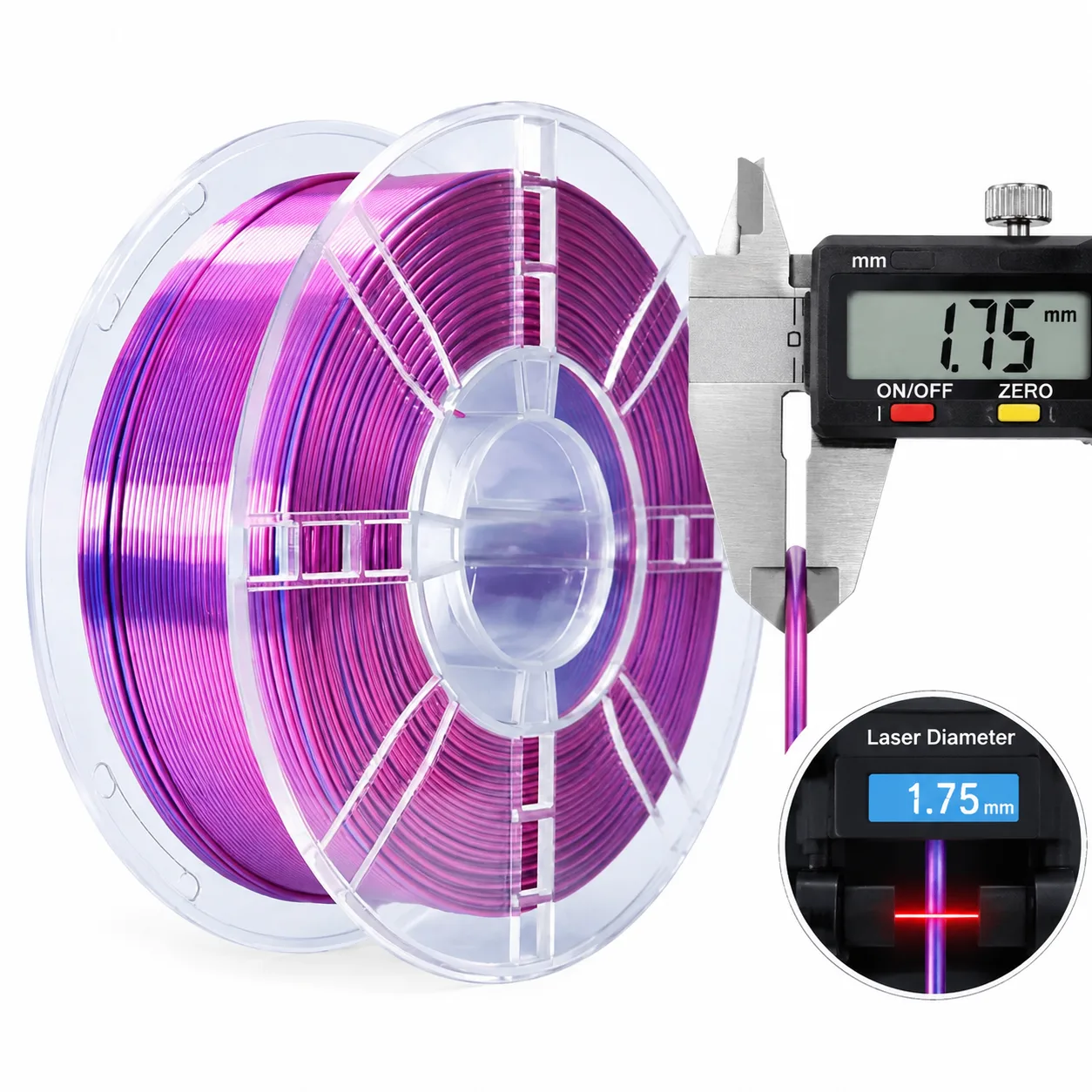 Yiqiu3D Silk PLA Filament 1.75mm 8-Color High-Speed Metallic Shine — Product Images