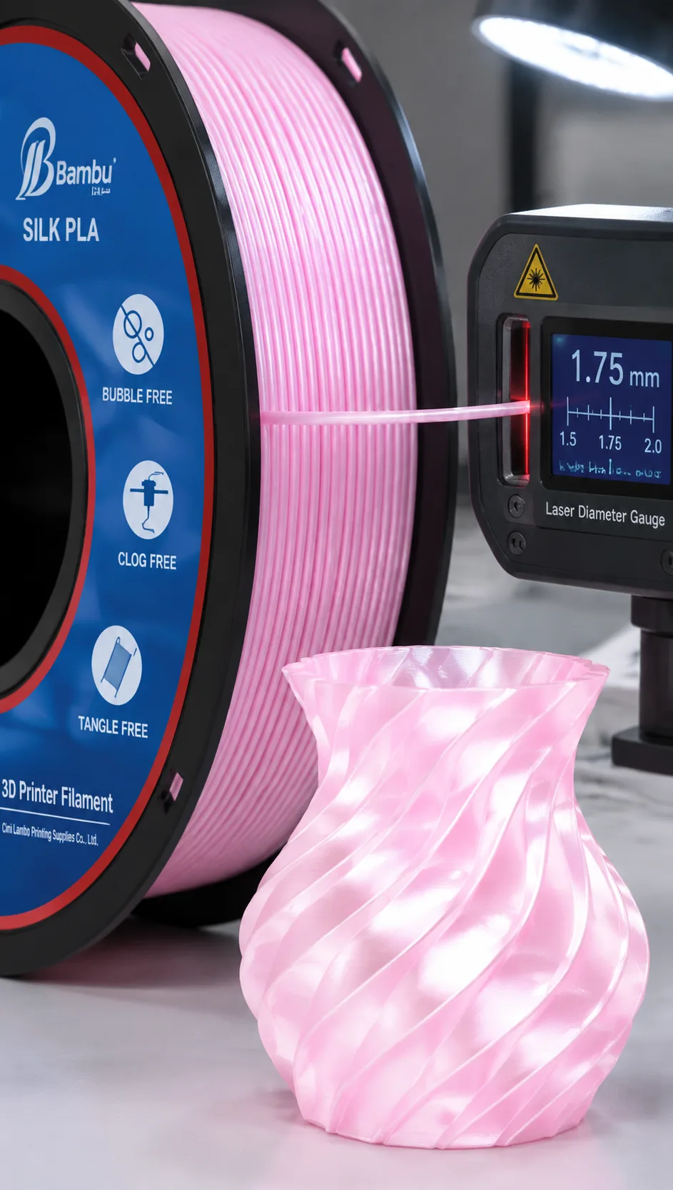 Yiqiu3D Silk PLA Filament 1.75mm Anti-Clog Anti-Tangle Pastel Silk Colors — Close-up