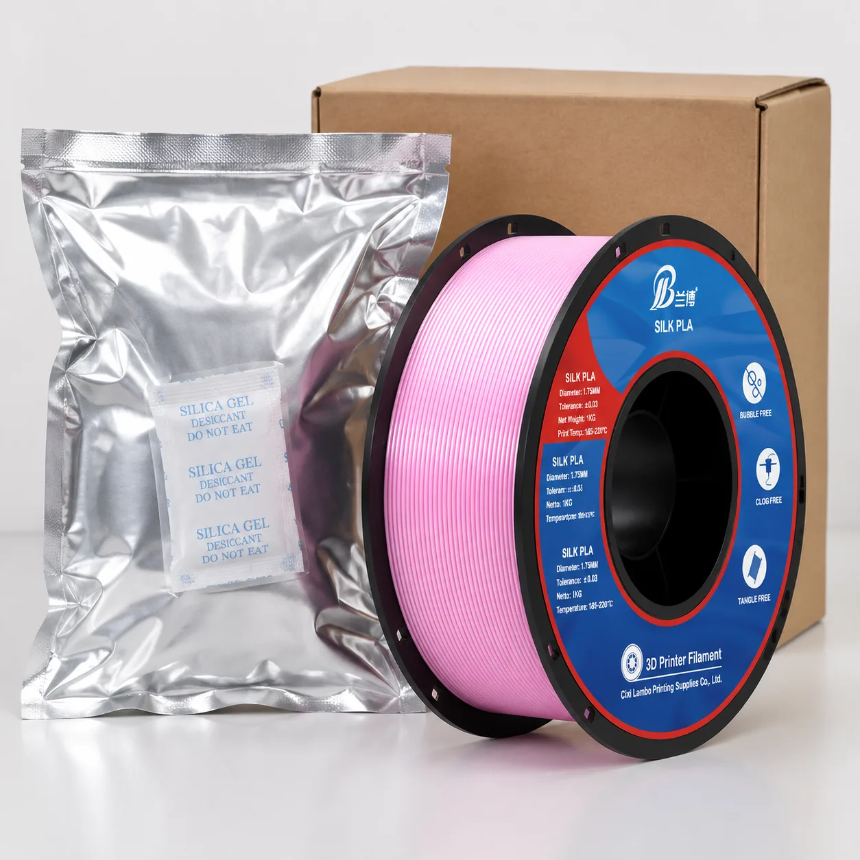 Yiqiu3D Silk PLA Filament 1.75mm Anti-Clog Anti-Tangle Pastel Silk Colors — Product Images