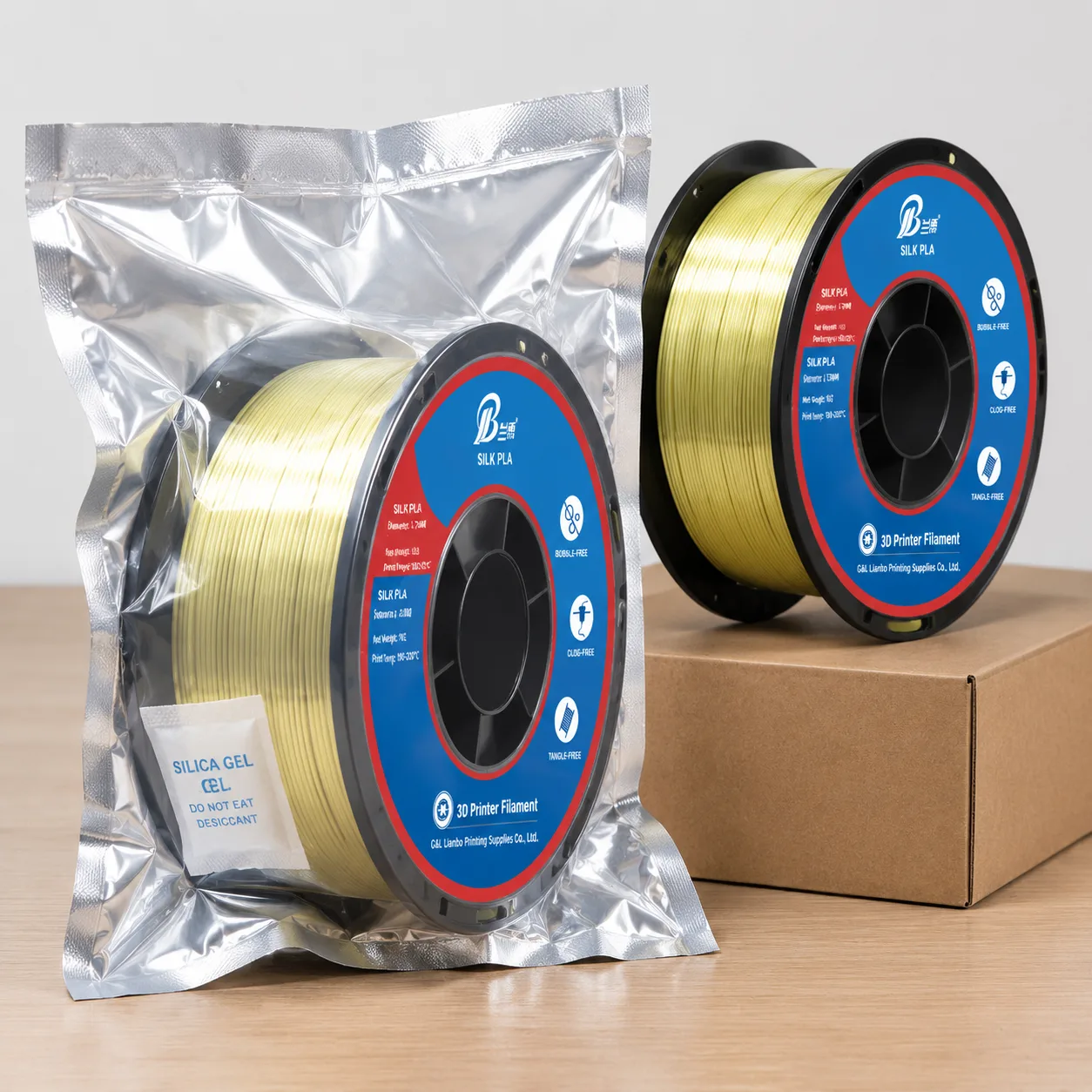 Yiqiu3D Silk PLA Filament 1.75mm 1kg Glossy Pearl Shine 8 Pastel Colors Neatly Wound — Product Images