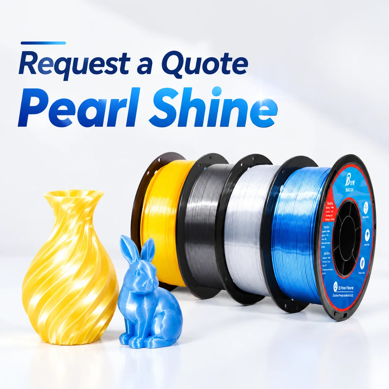 Yiqiu3D Silk PLA Filament 1.75mm 1kg Glossy Pearl Shine 8 Pastel Colors Neatly Wound — view 6