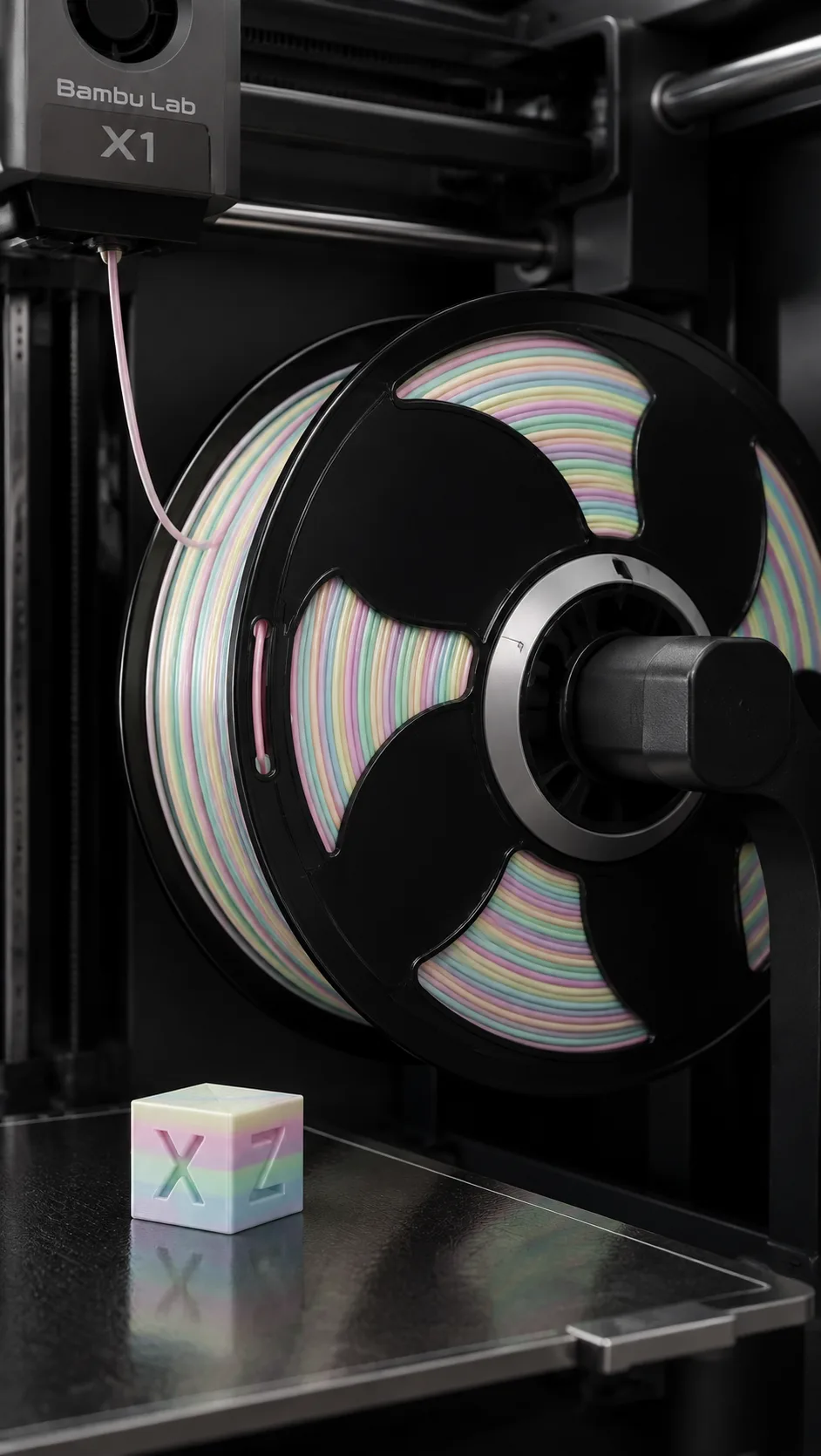 Yiqiu3D Silk PLA Glow-in-the-Dark and Tri-Color Combo Pack — Close-up