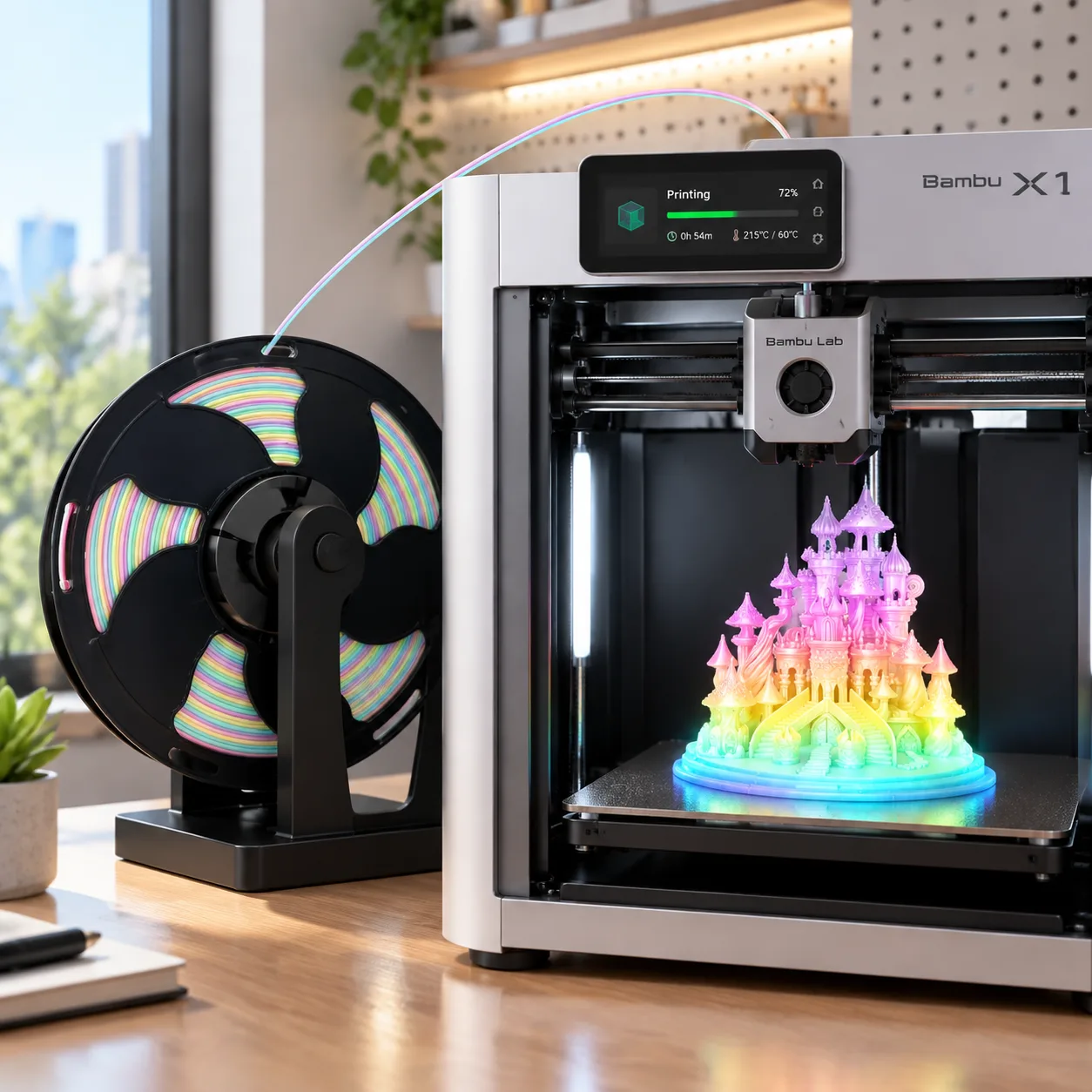 Yiqiu3D Silk PLA Glow-in-the-Dark and Tri-Color Combo Pack — Product Images