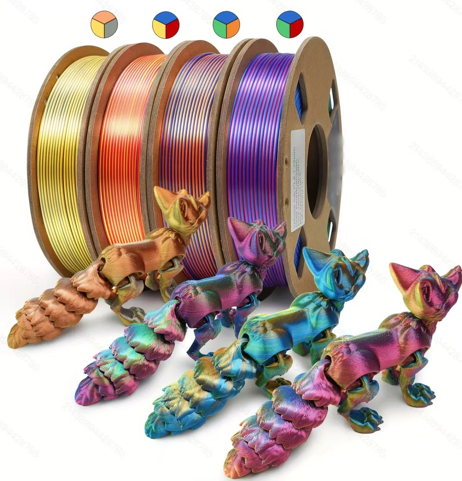 Silk Tri-Color PLA Combo Pack4