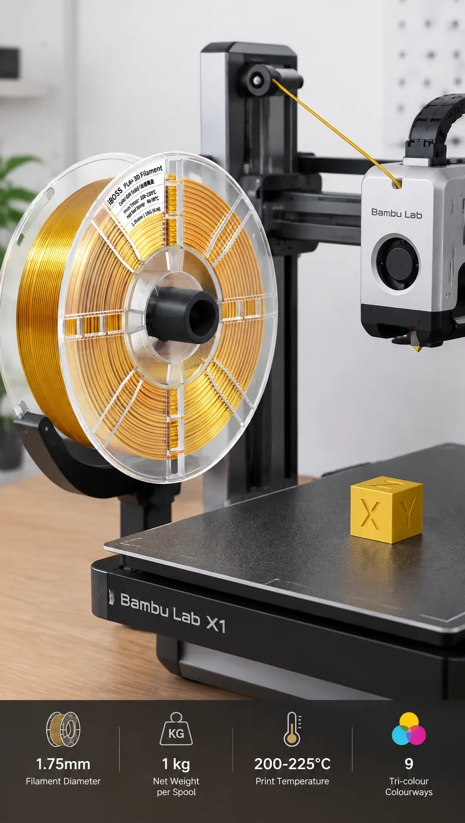 Silk PLA Tri Color — Spec Sheet