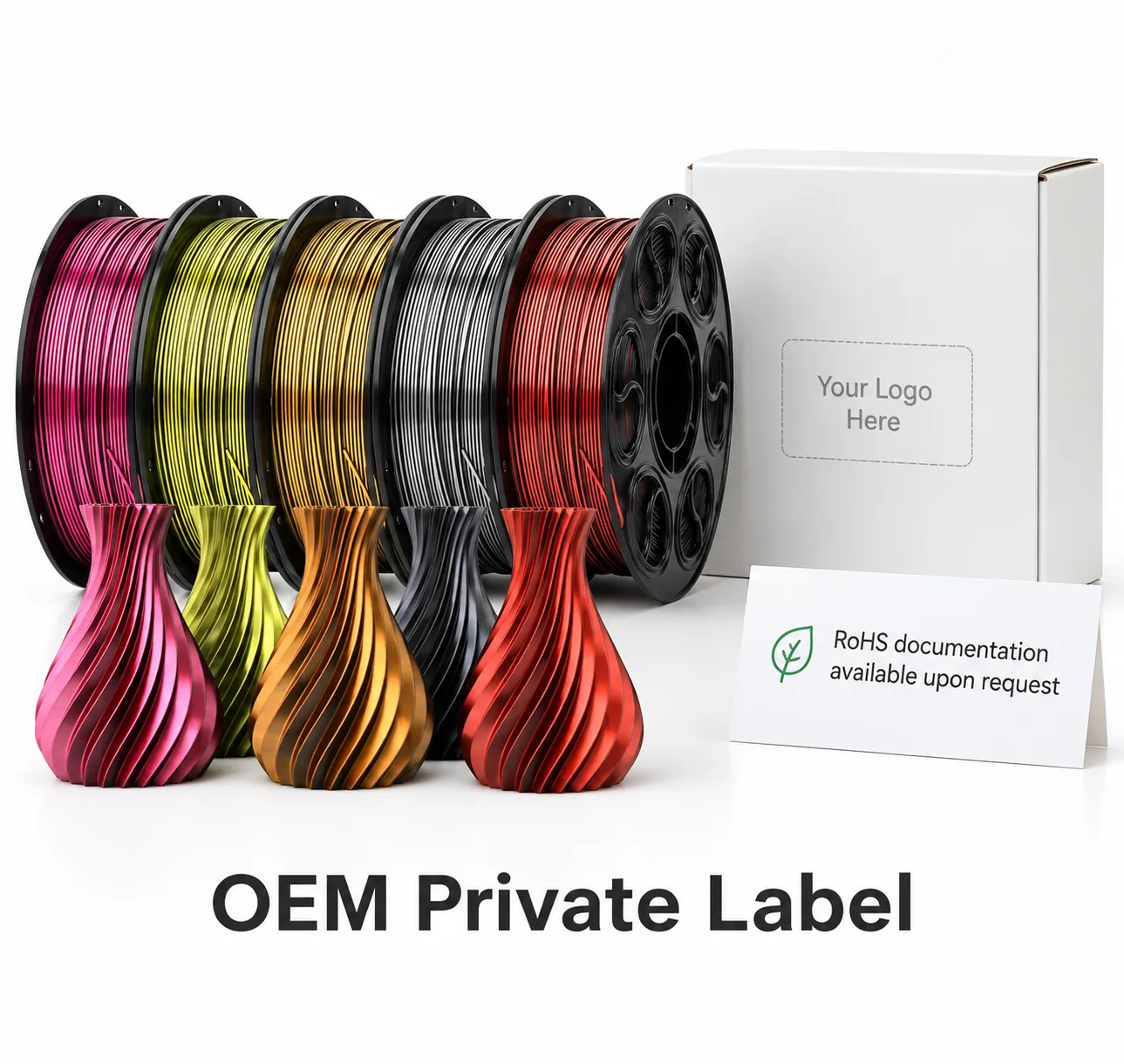 Wholesale Silk PLA Filament Two-Color Black Gold Silver Duo-Tone — Product Images