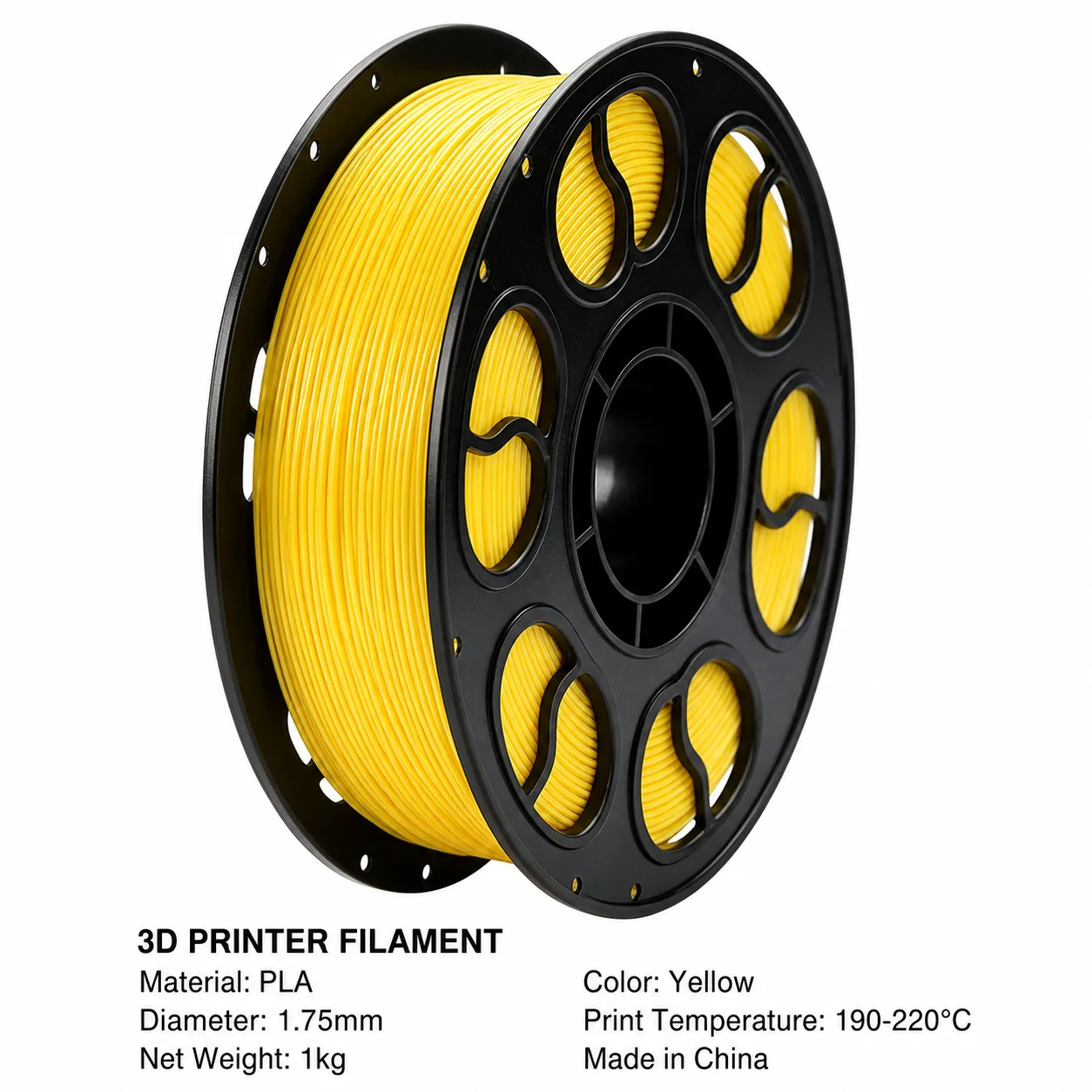 Silk Yellow PLA Filament 1.75mm 1kg Shiny Metallic Finish — view 5