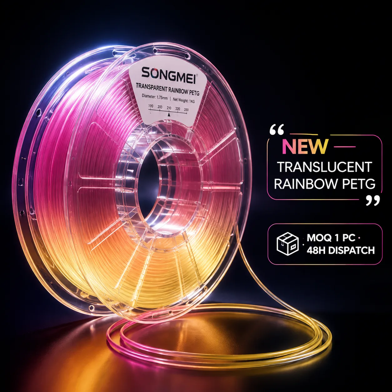 Transparent Rainbow PETG 1.75mm 1kg — view 6