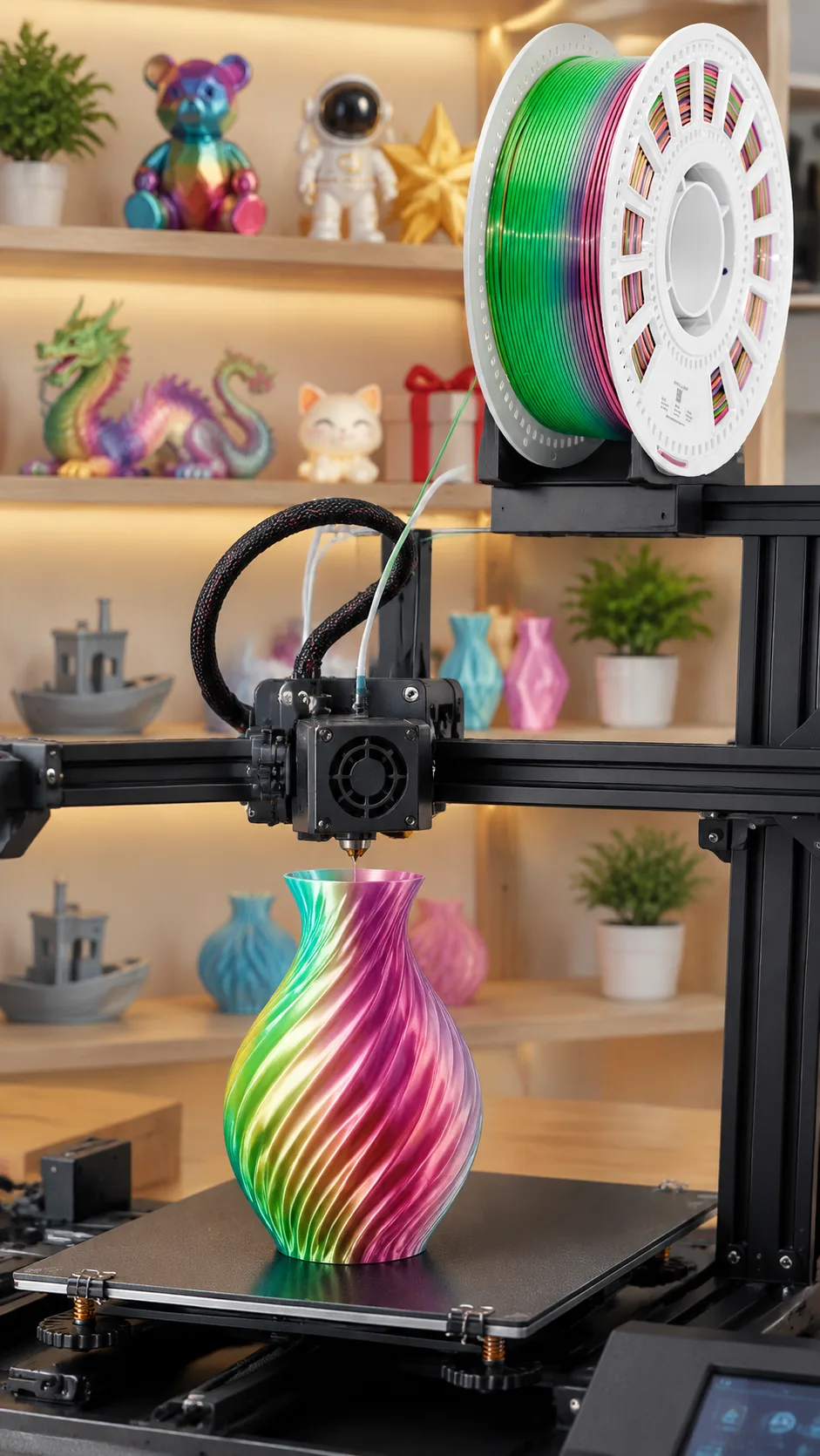 Yiqiu3D Silk PLA Filament 1.75mm 1kg Candy Rainbow Gradient 8 Colors High Gloss — Scene