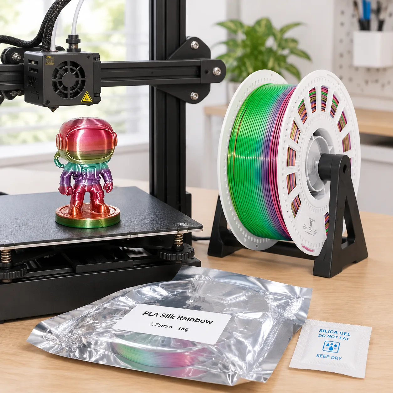 Yiqiu3D Silk PLA Filament 1.75mm 1kg Candy Rainbow Gradient 8 Colors High Gloss — Product Images