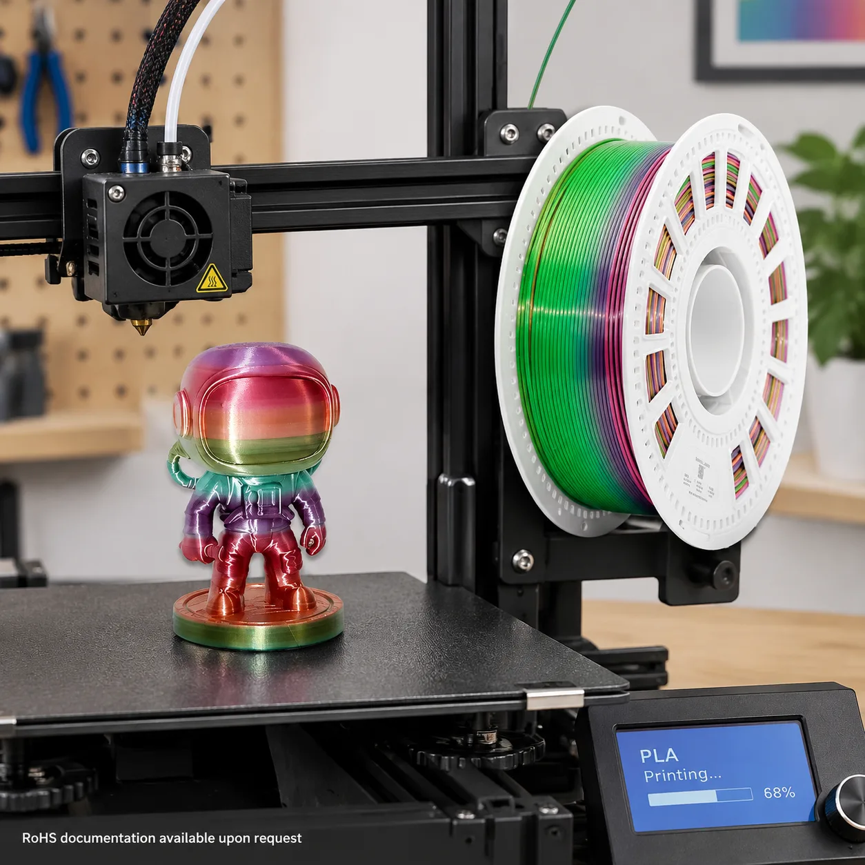 Yiqiu3D Silk PLA Filament 1.75mm 1kg Candy Rainbow Gradient 8 Colors High Gloss — Product Images