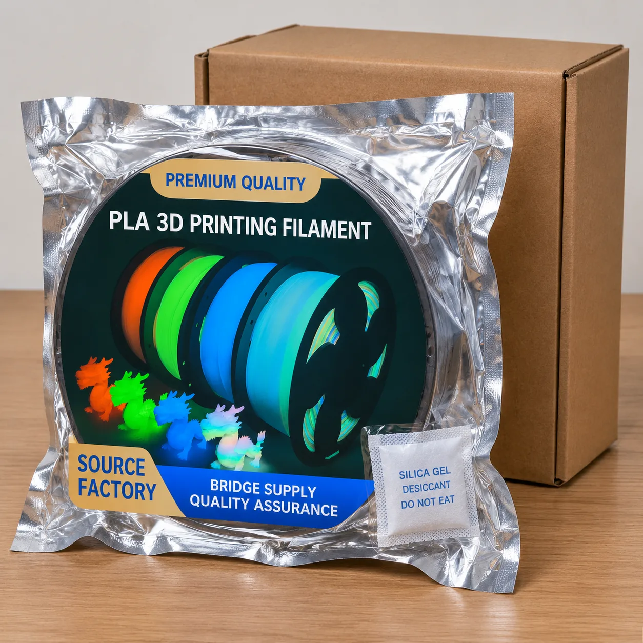 Yiqiu3D SUNSENK Glow-in-the-Dark PLA Filament 1.75mm 1kg Rainbow Night-Glow, 8 Luminous Colors, Bambu Lab — Product Images