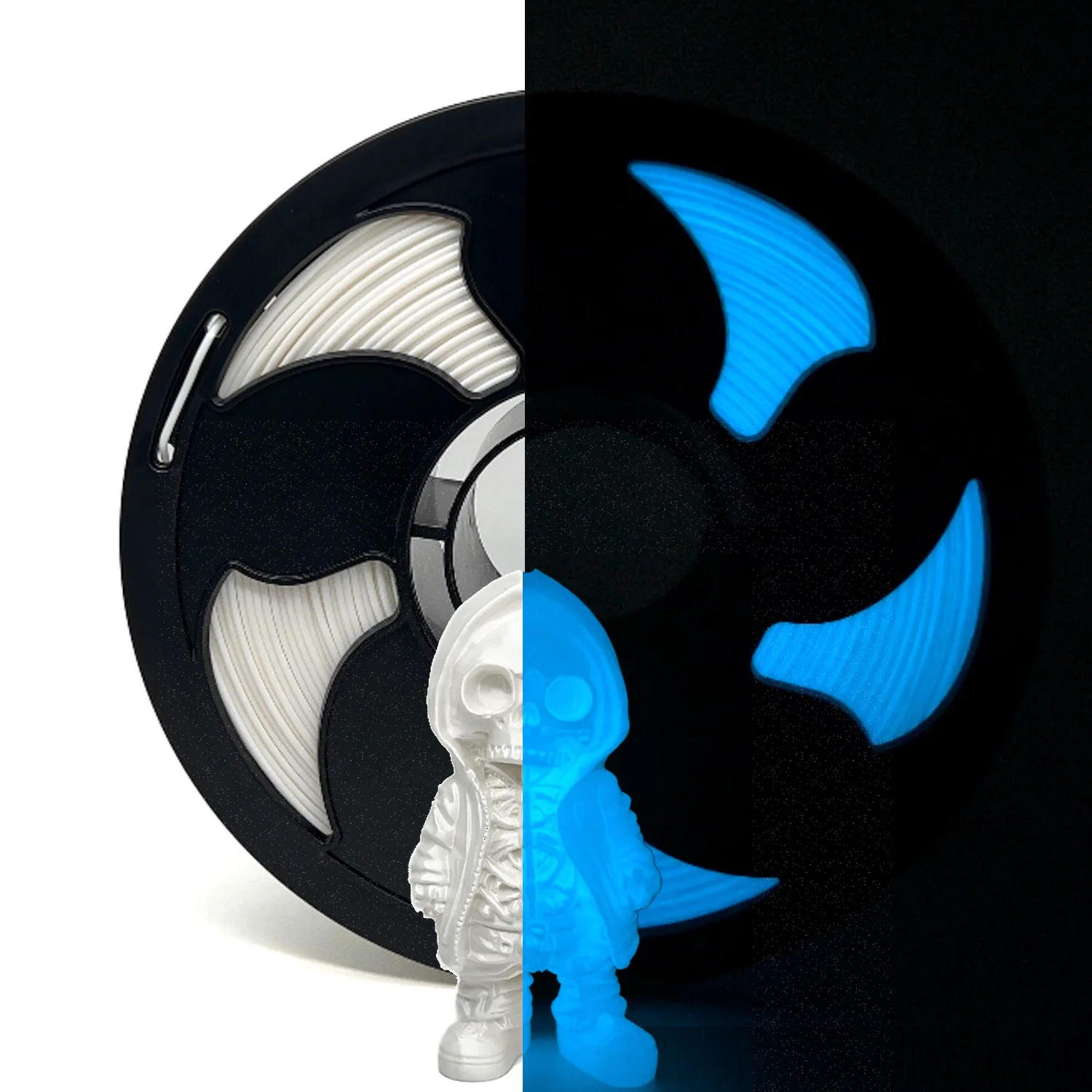 PLA YG 024 Glow in the Dark Blue Pearl White