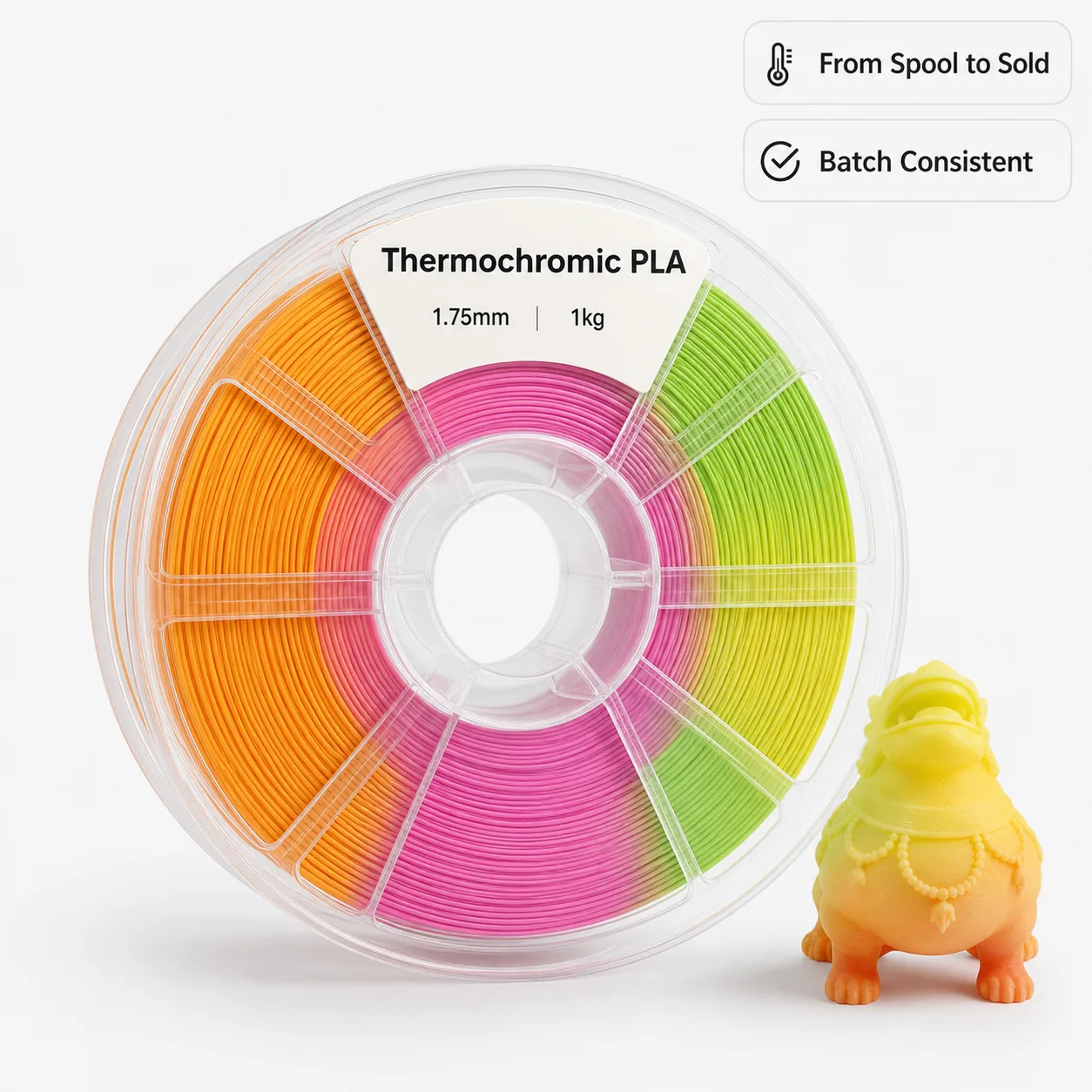 Thermochromic PLA Filament 1.75mm 1kg Orange to Yellow — view 6