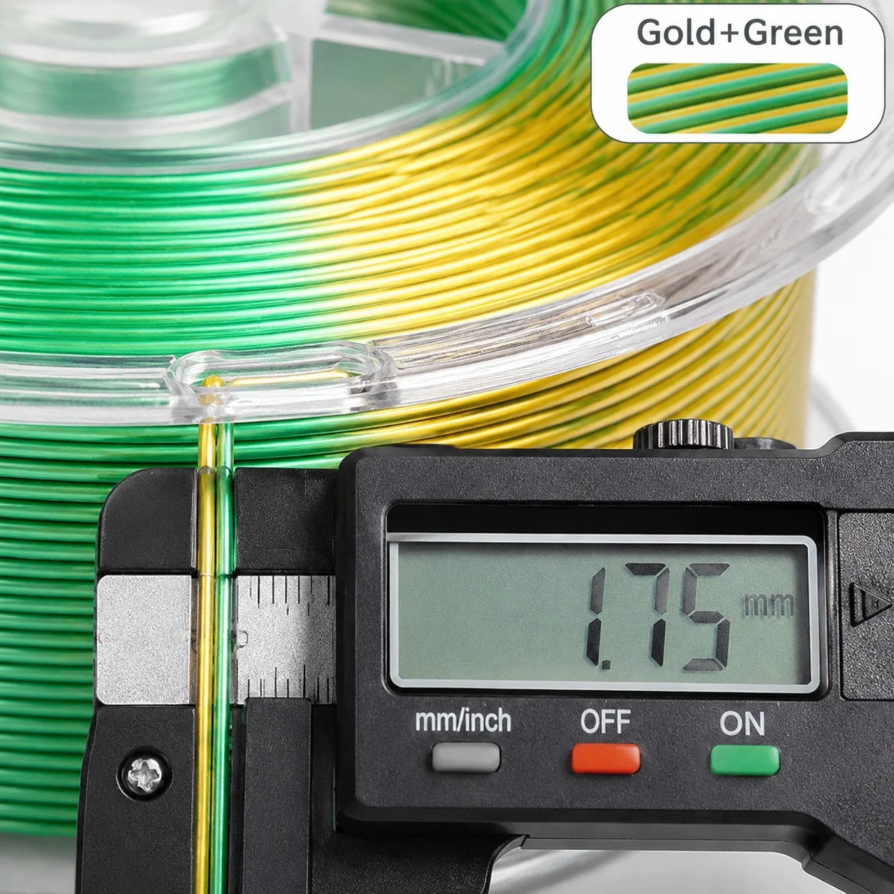 Yiqiu3D Topsun Silk PLA Filament 1.75mm 1kg Dual Color Yellow Green Gradient Custom Combo — Product Images