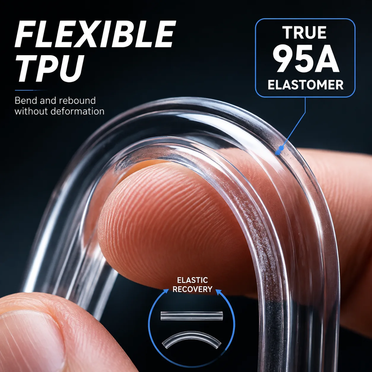 TPU 95A 1.75mm Flexible Filament 1KG Transparent 8 Colors Soft Elastic — Product Images