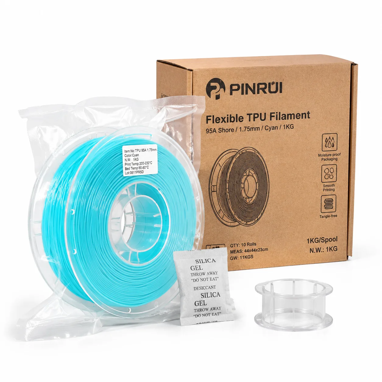 TPU Filament 95A Transparent Flexible — Product Images