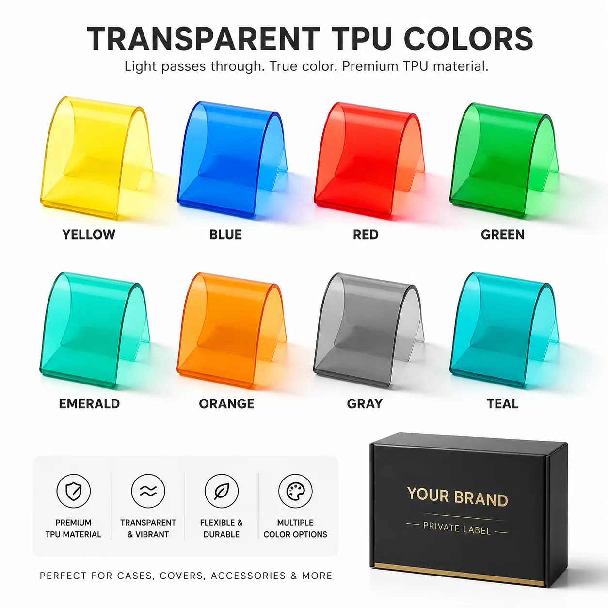 TPU Filament 95A Transparent Flexible — Product Images