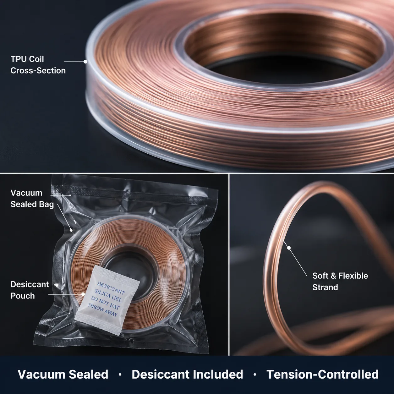Yiqiu3D TPU Filament 1.75mm 1kg Flexible Elastic Rubber-Like — Close-up