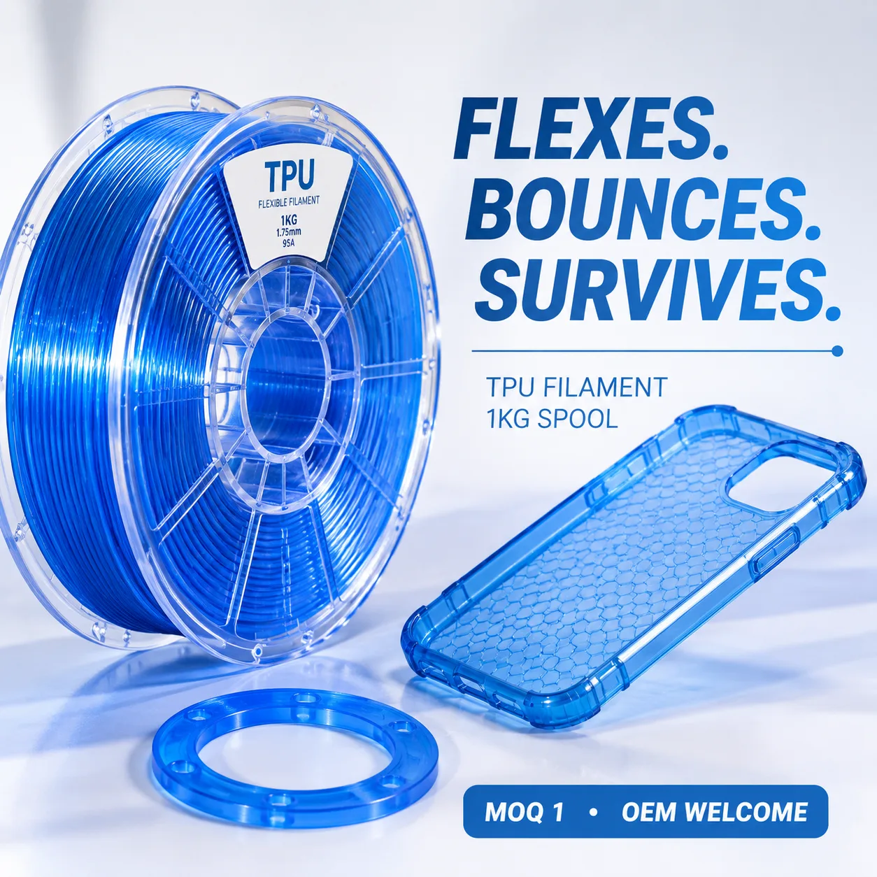 Yiqiu3D TPU Filament 1.75mm 1kg Flexible Elastic Rubber-Like — view 6