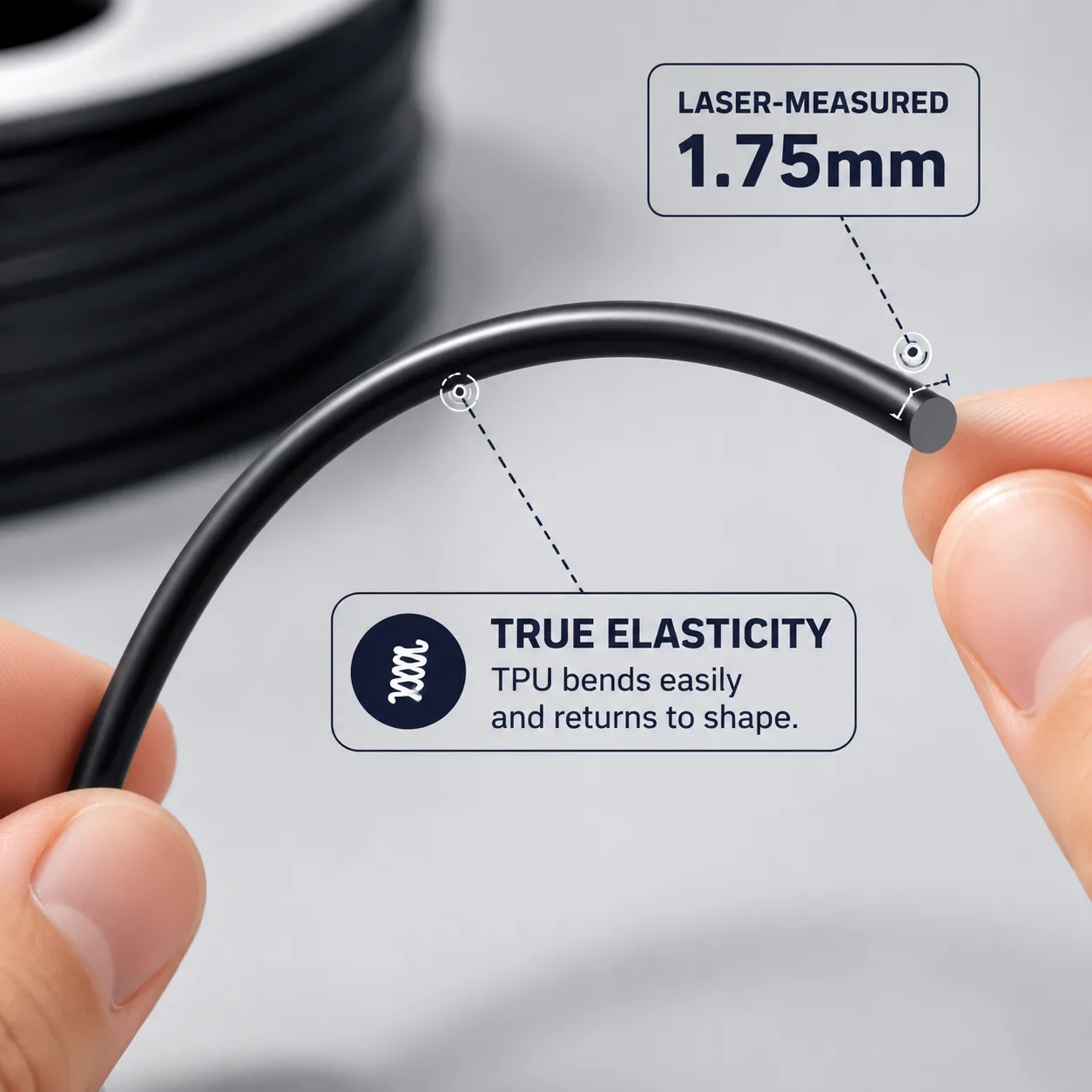 Yiqiu3D TPU Filament 1.75mm Flexible — Product Images