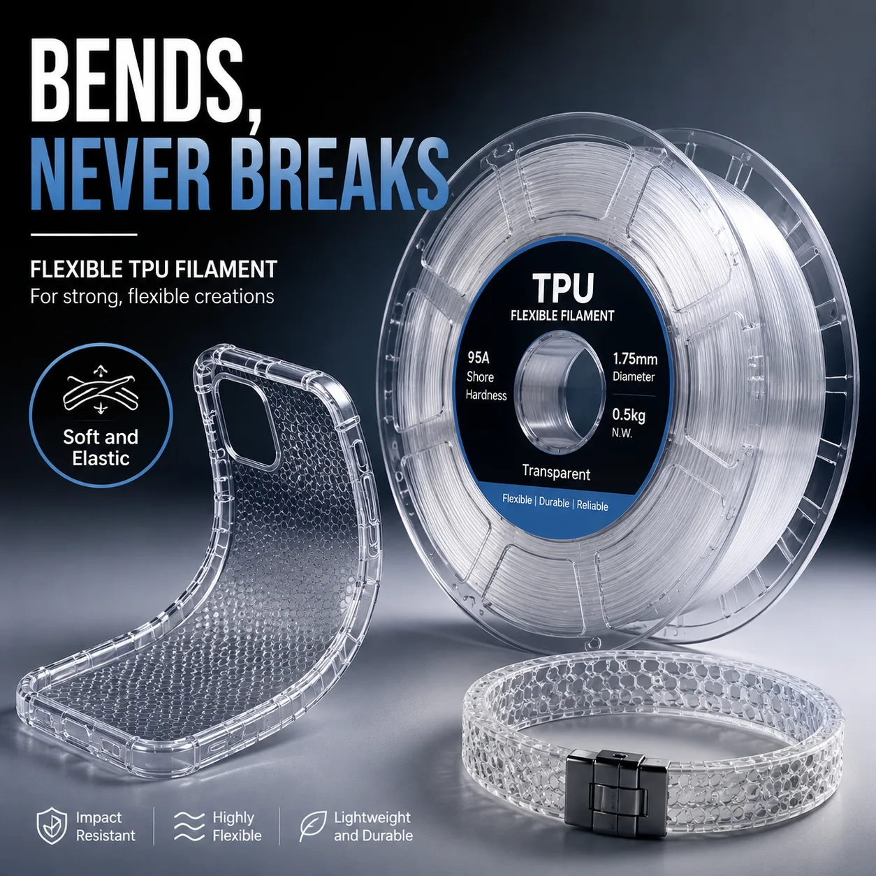 TPU Flexible Filament 1.75mm High Elastic Soft — view 6