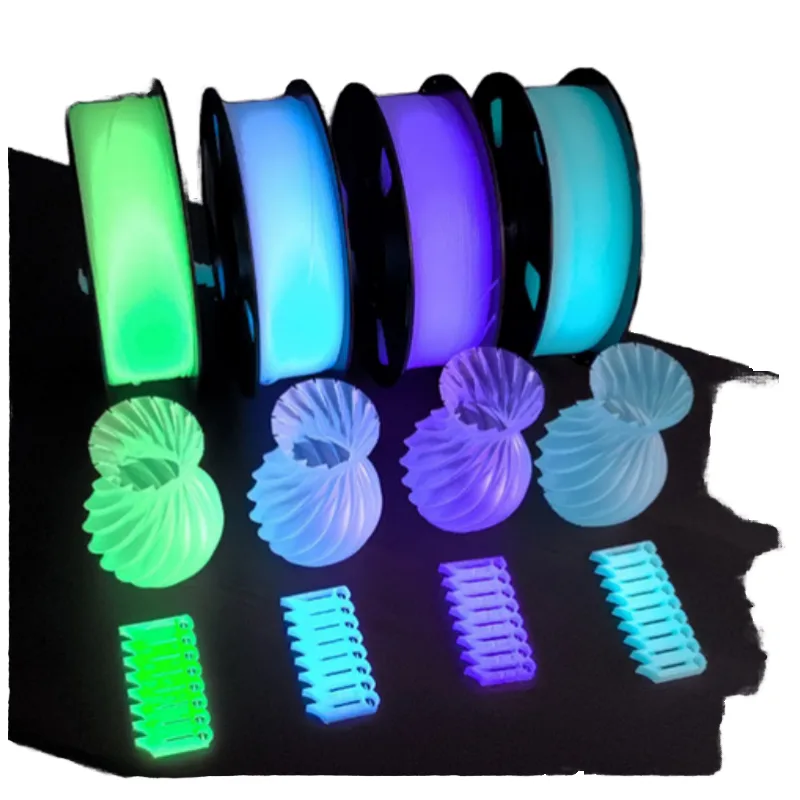 Wholesale Glow in the Dark PLA Filament 1.75mm Blue Blue-Green Purple Luminous