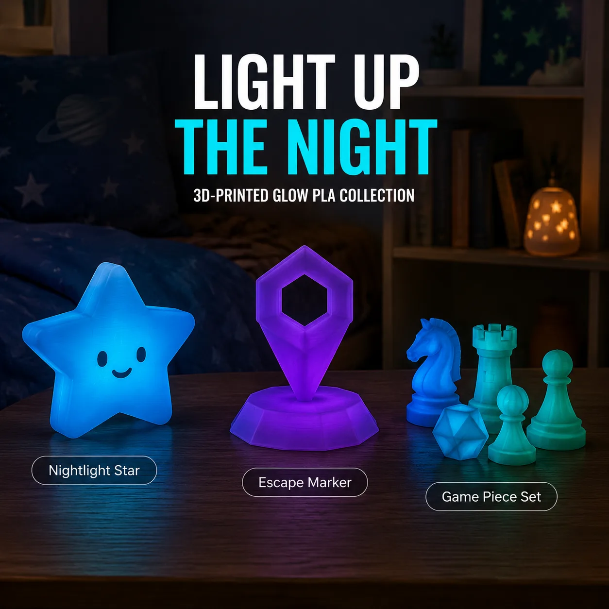 Wholesale Glow in the Dark PLA Filament 1.75mm Blue Blue-Green Purple Luminous — Product Images
