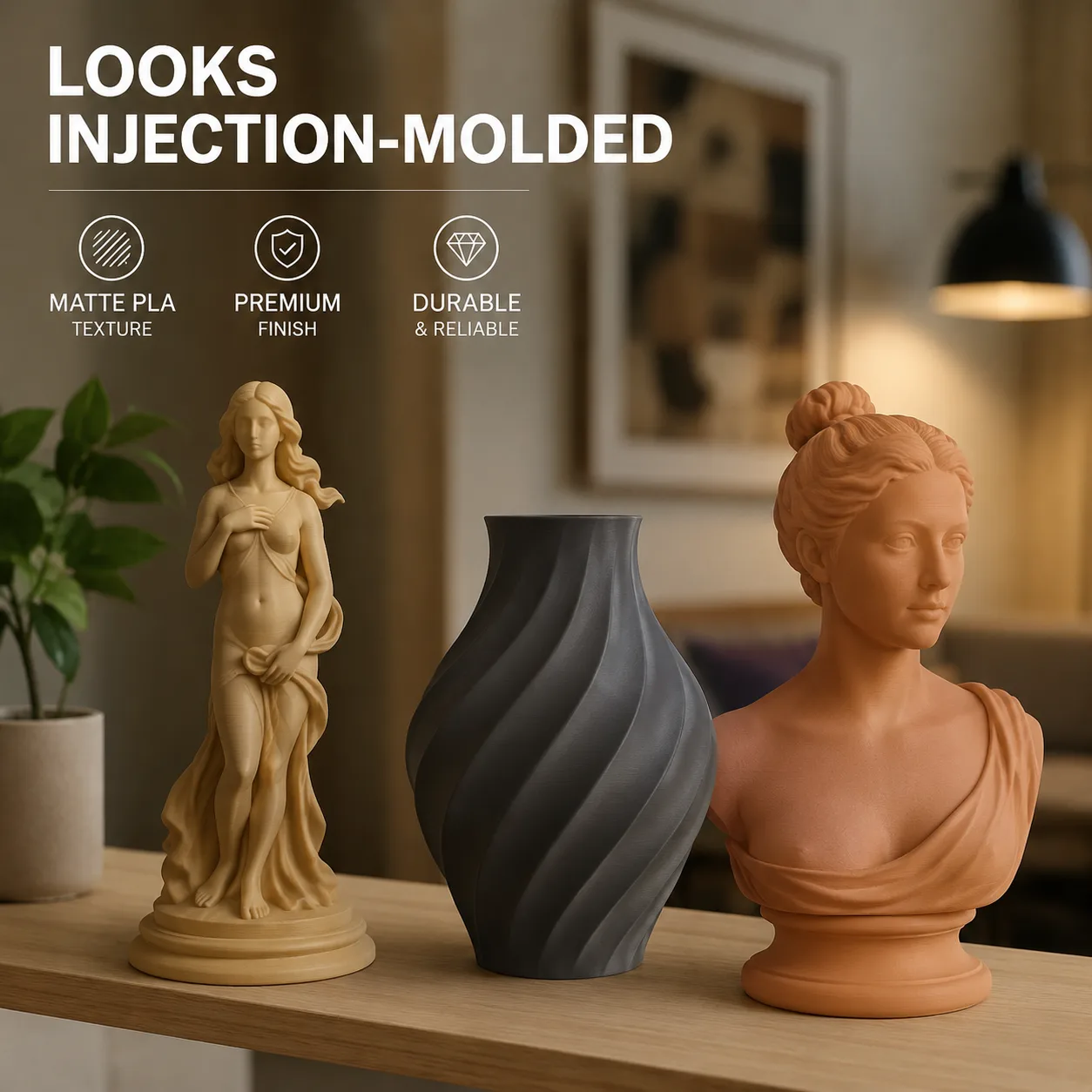 Wholesale Matte PLA Filament 1.75mm Anti-Glare Layer-Line Hiding 8 Colors Light Wood Skin Tone — Product Images