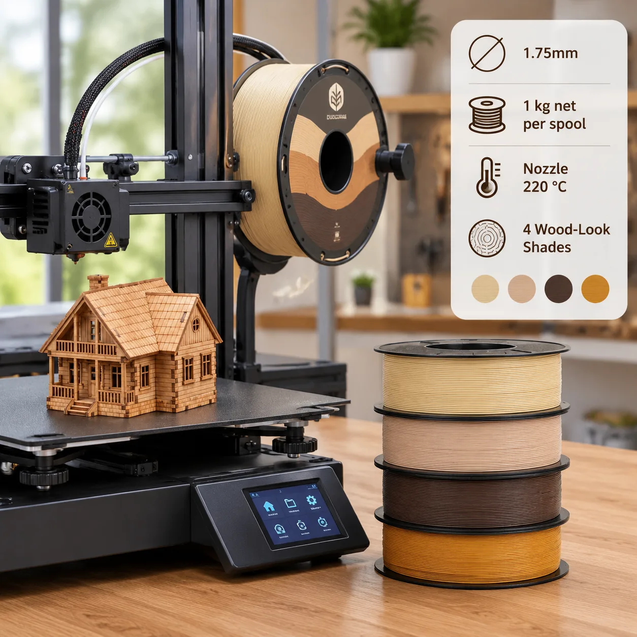 Factory Wholesale Wood PLA 1.75mm — Spec Sheet