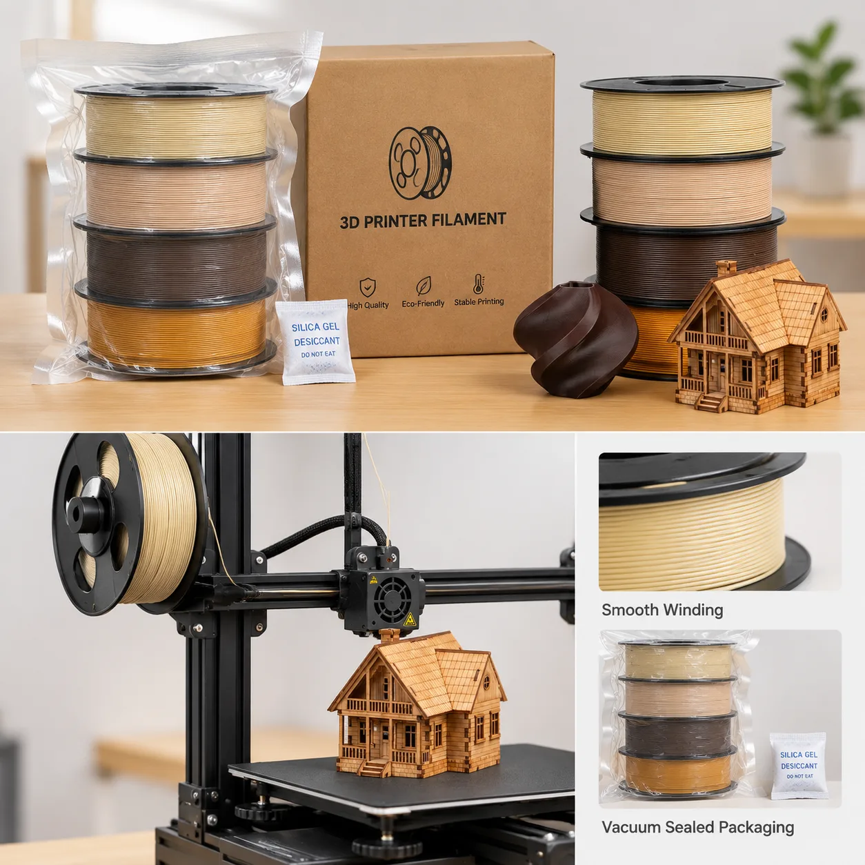 Factory Wholesale Wood PLA 1.75mm — Product Images