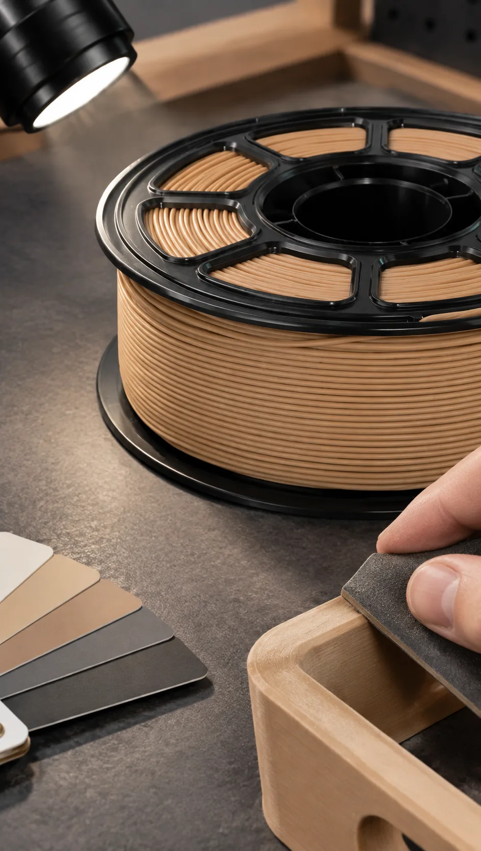 Wood PLA Filament 1.75mm 1kg Sandable Wood Finish — Close-up