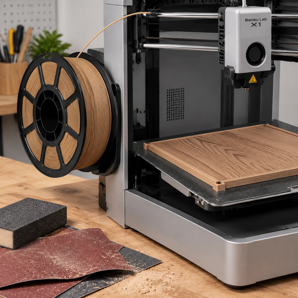 Wood PLA Filament 1.75mm 1kg Sandable Wood Finish — Product Images