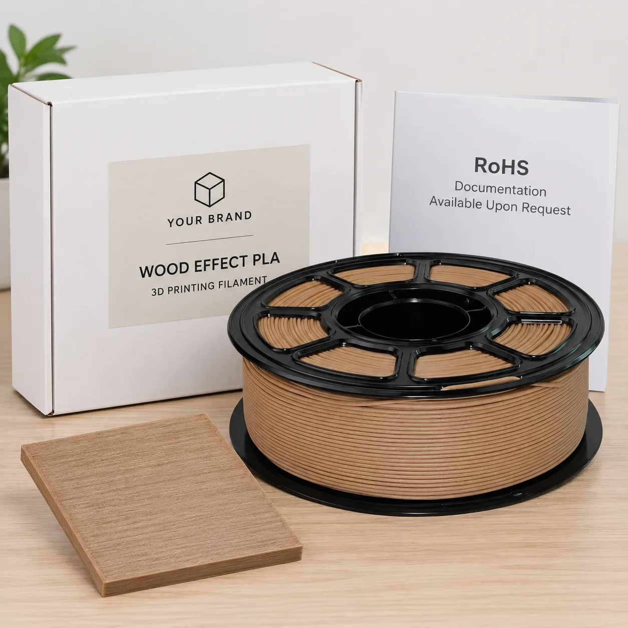 Wood PLA Filament 1.75mm 1kg Sandable Wood Finish — Product Images