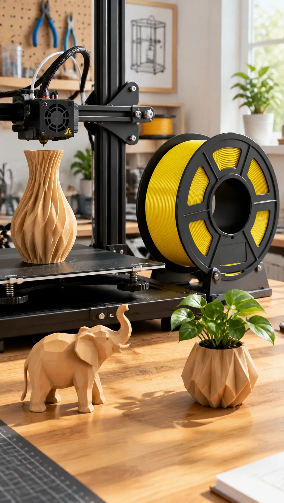 Yiqiu3D Wood PLA Filament 1.75mm 1KG Wood Tone Texture Natural Look 8 Colors Sandable — Scene