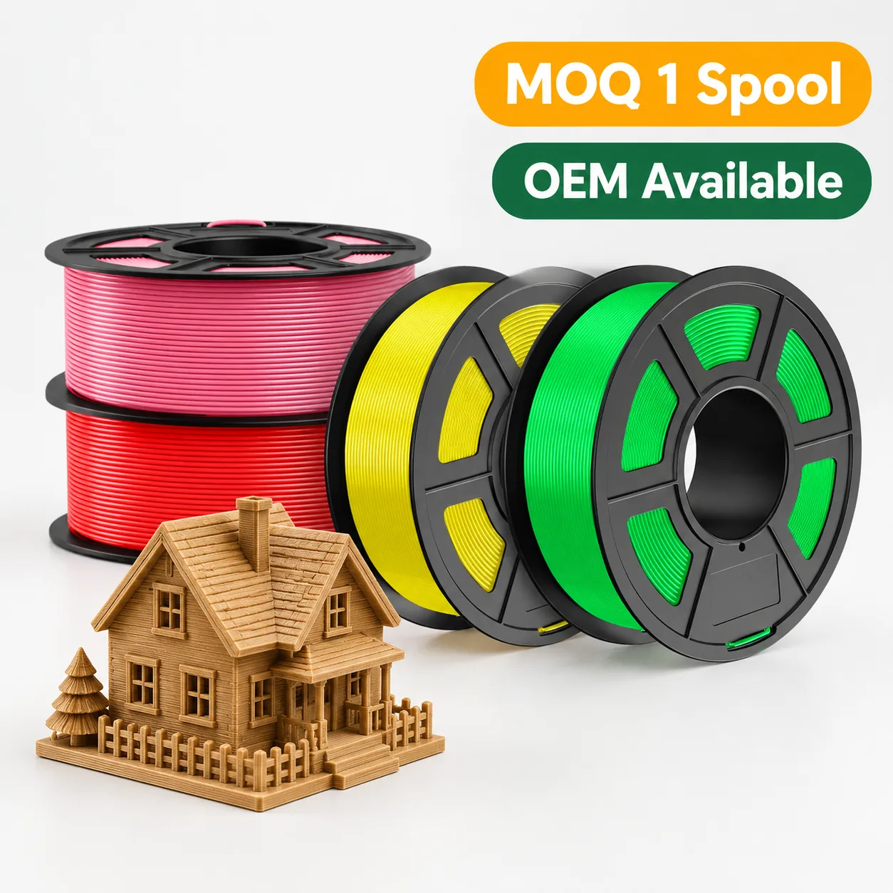 Yiqiu3D Wood PLA Filament 1.75mm 1KG Wood Tone Texture Natural Look 8 Colors Sandable