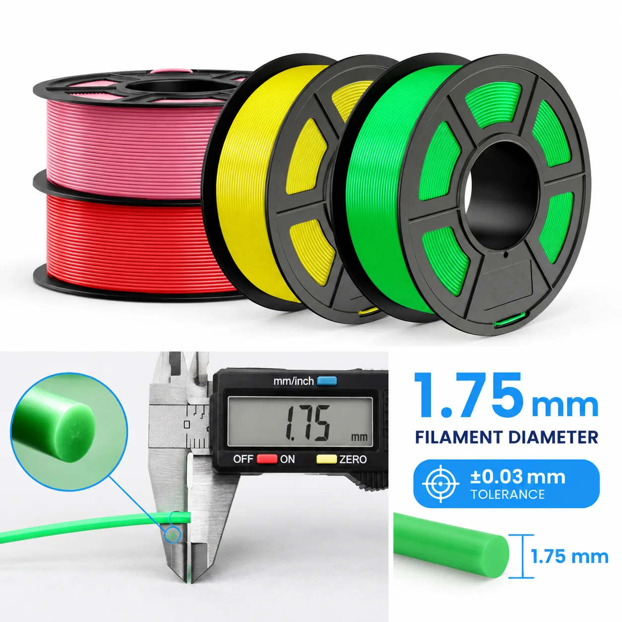 Yiqiu3D Wood PLA Filament 1.75mm 1KG Wood Tone Texture Natural Look 8 Colors Sandable — Product Images