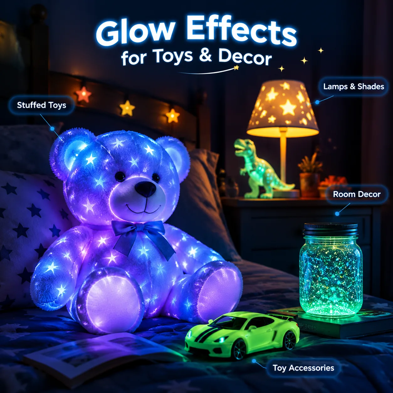 Glow-in-the-Dark PLA Filament 1.75mm, Rainbow Neon Glow — Scene