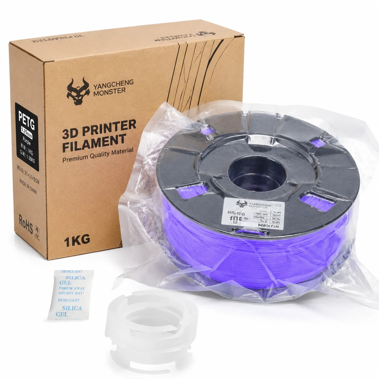 Glow-in-the-Dark PLA Filament 1.75mm, Rainbow Neon Glow — Product Images