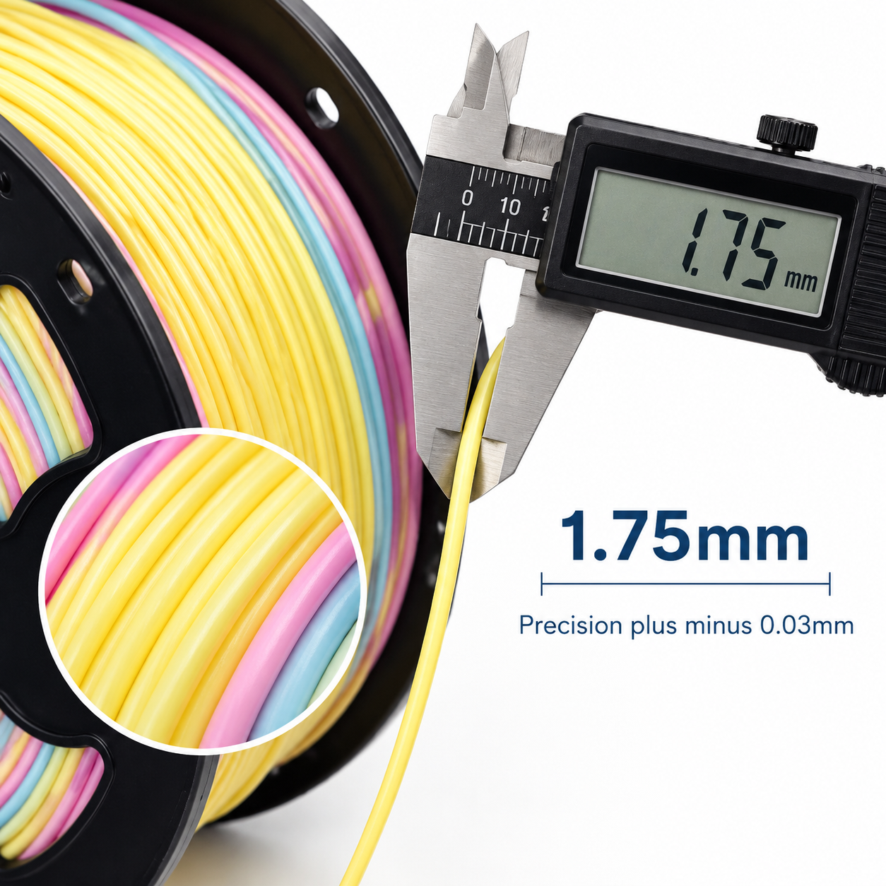 Yiqiu3D Dual-Color Matte PLA Filament 1.75 mm 1 kg Rainbow Candy Pastel — Product Images