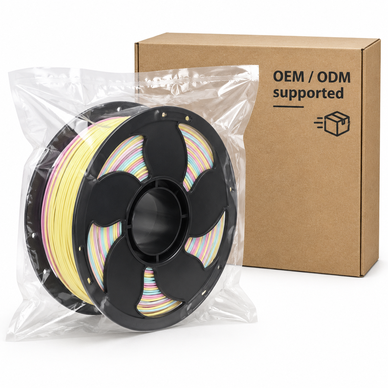Yiqiu3D Dual-Color Matte PLA Filament 1.75 mm 1 kg Rainbow Candy Pastel — view 6